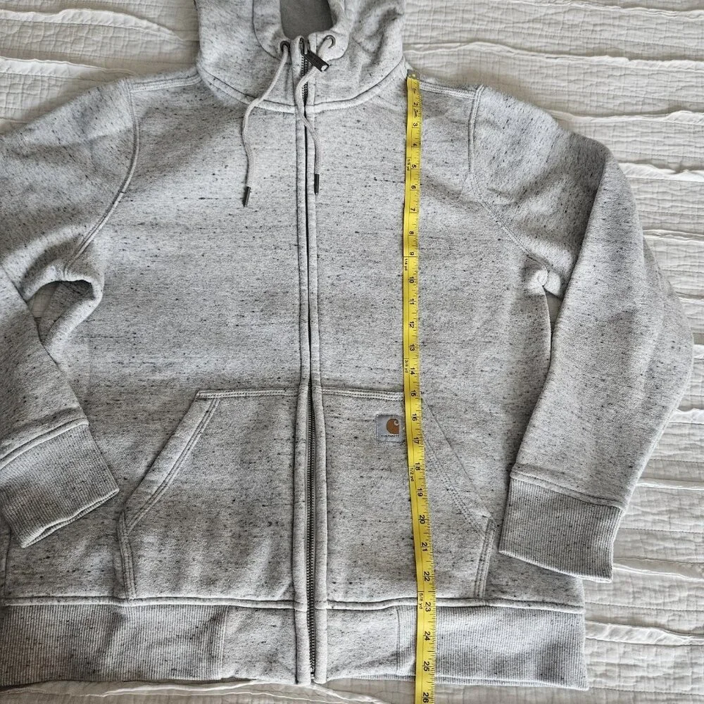 Carhartt Hoodie Womens L 11-14 Grey Clarksburg Full Zip Sweatshirt Pullover - Picture 7 of 9